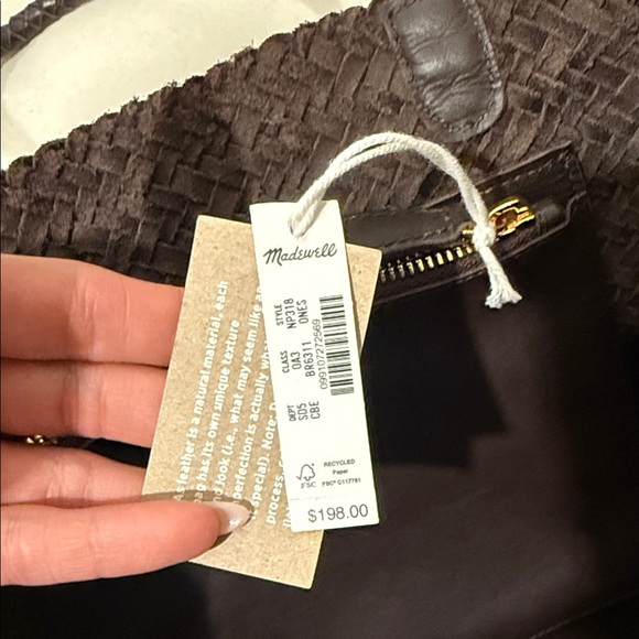 Madewell Dark Brown Woven Tote - Picture 4 of 4